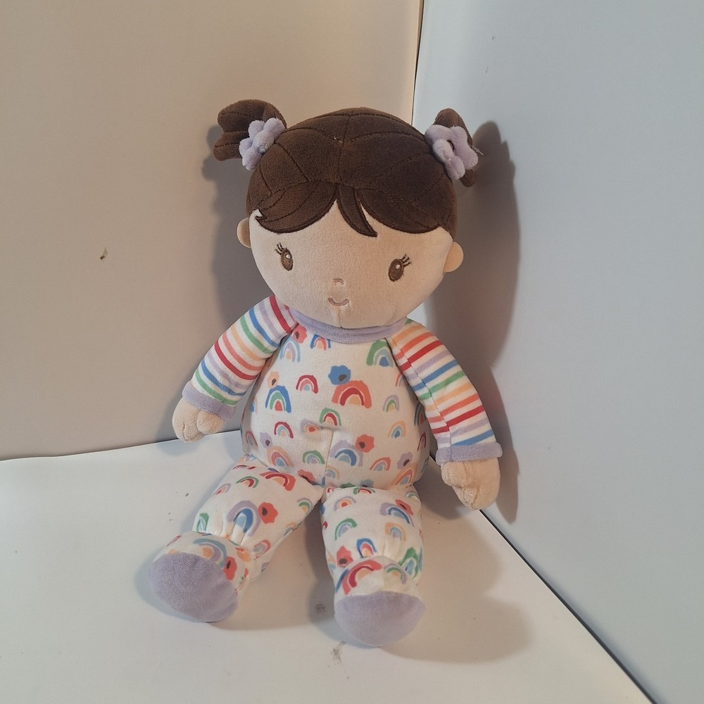 Douglas Baby PIPPA Soft Body Plush 12"  Stuffed Doll Lovey Rainbow Print